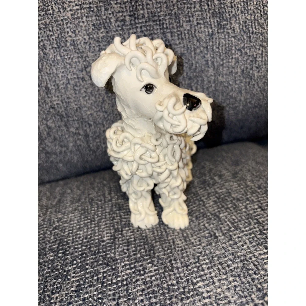 VTG Italian Porcelain Spaghetti Poodle Dog Figurines Set of 2